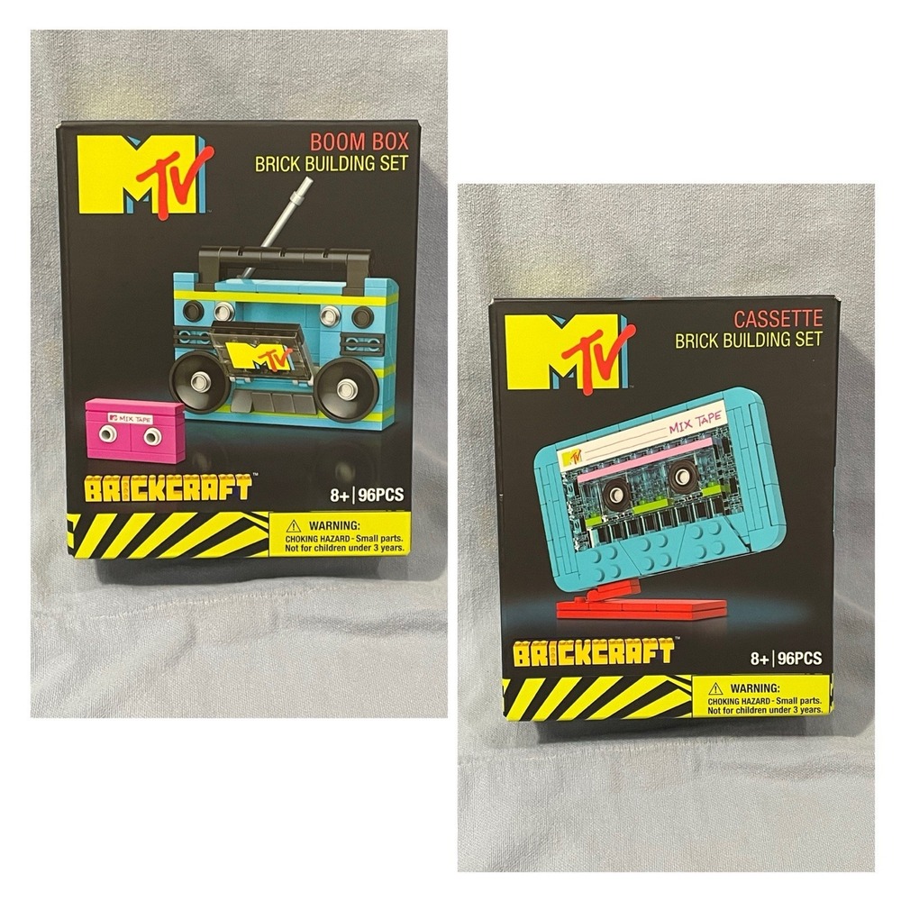 NEW Set MTV Brick Building Sets Boom Box 94 PCS & Cassette 80 PCS By Brickcraft
